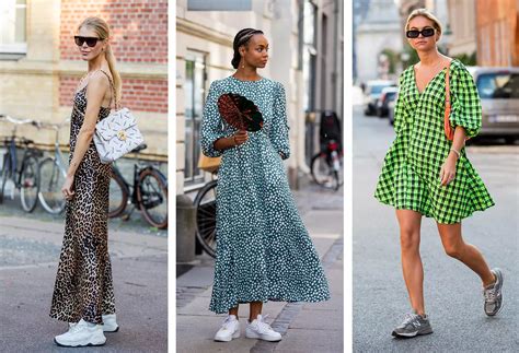 how to wear dresses with sneakers